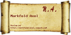 Markfeld Axel névjegykártya